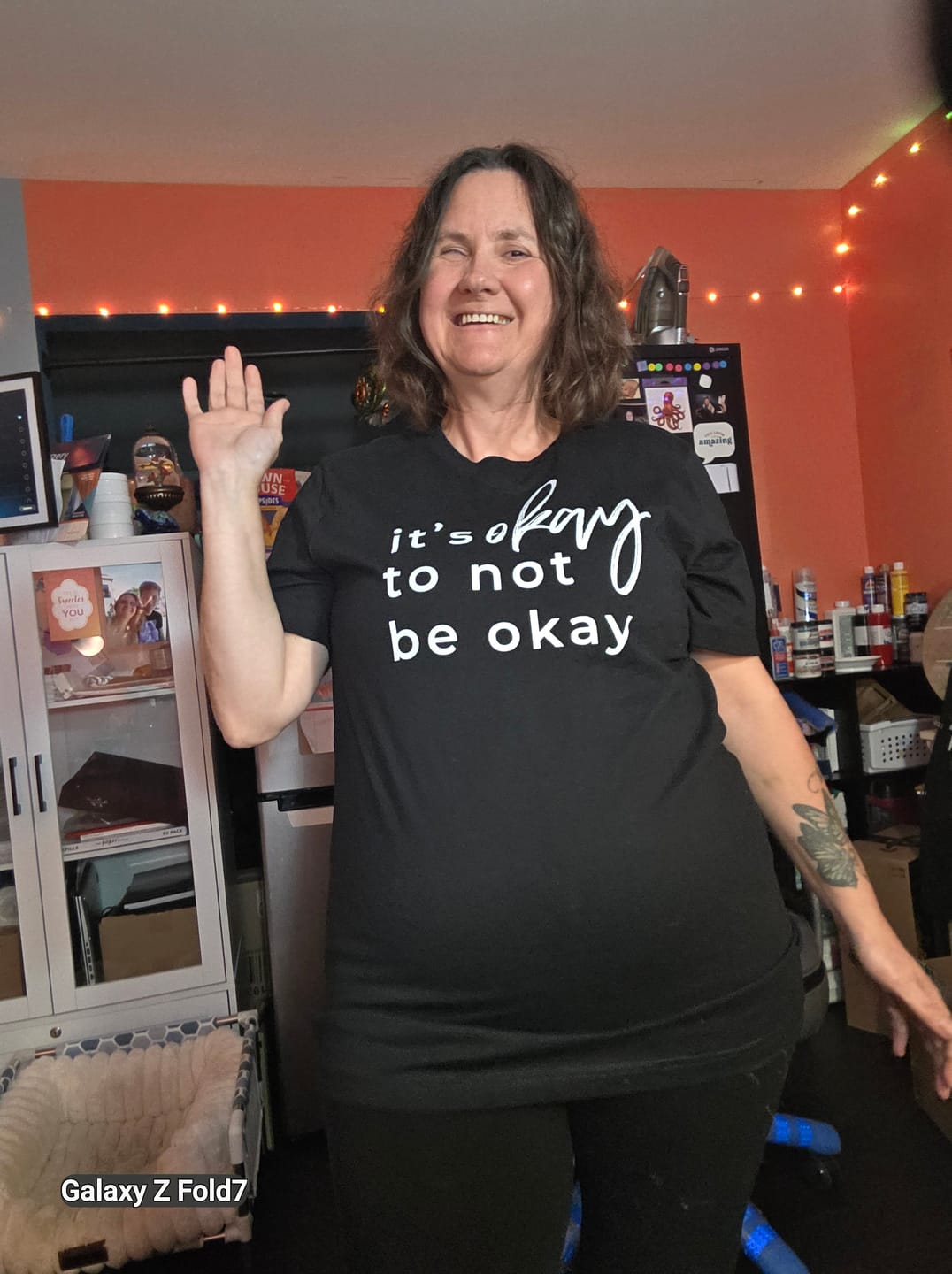 Customer photo review of It's Okay To Not Be Okay T-Shirt