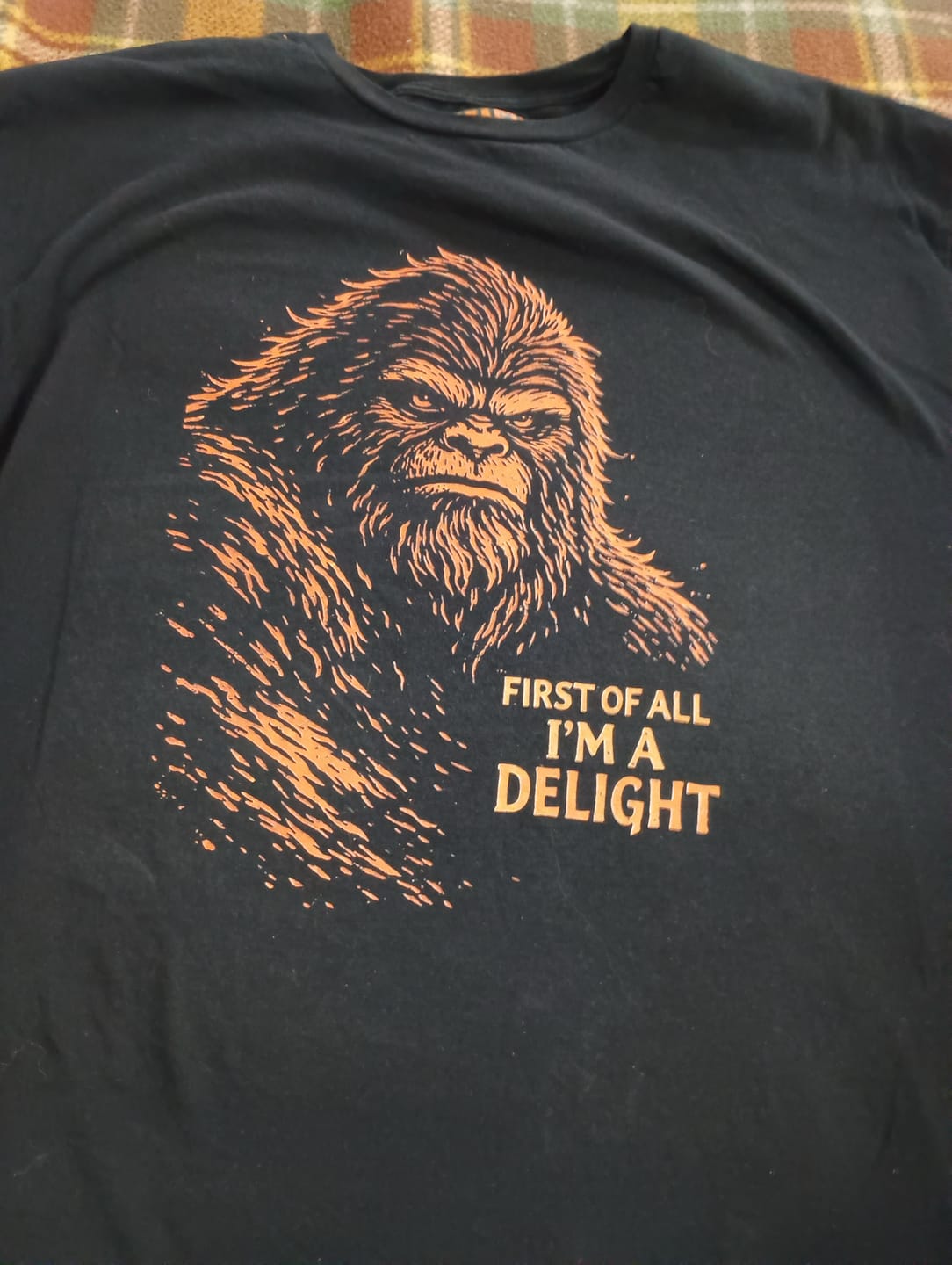 Customer photo review of I’m A Delight Bigfoot T-Shirt