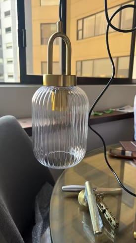 Customer photo review of Glacas | Clear Ribbed Glass Pendant Light