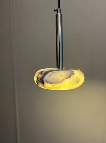 Customer photo review of Solara | Marble Pendant Light