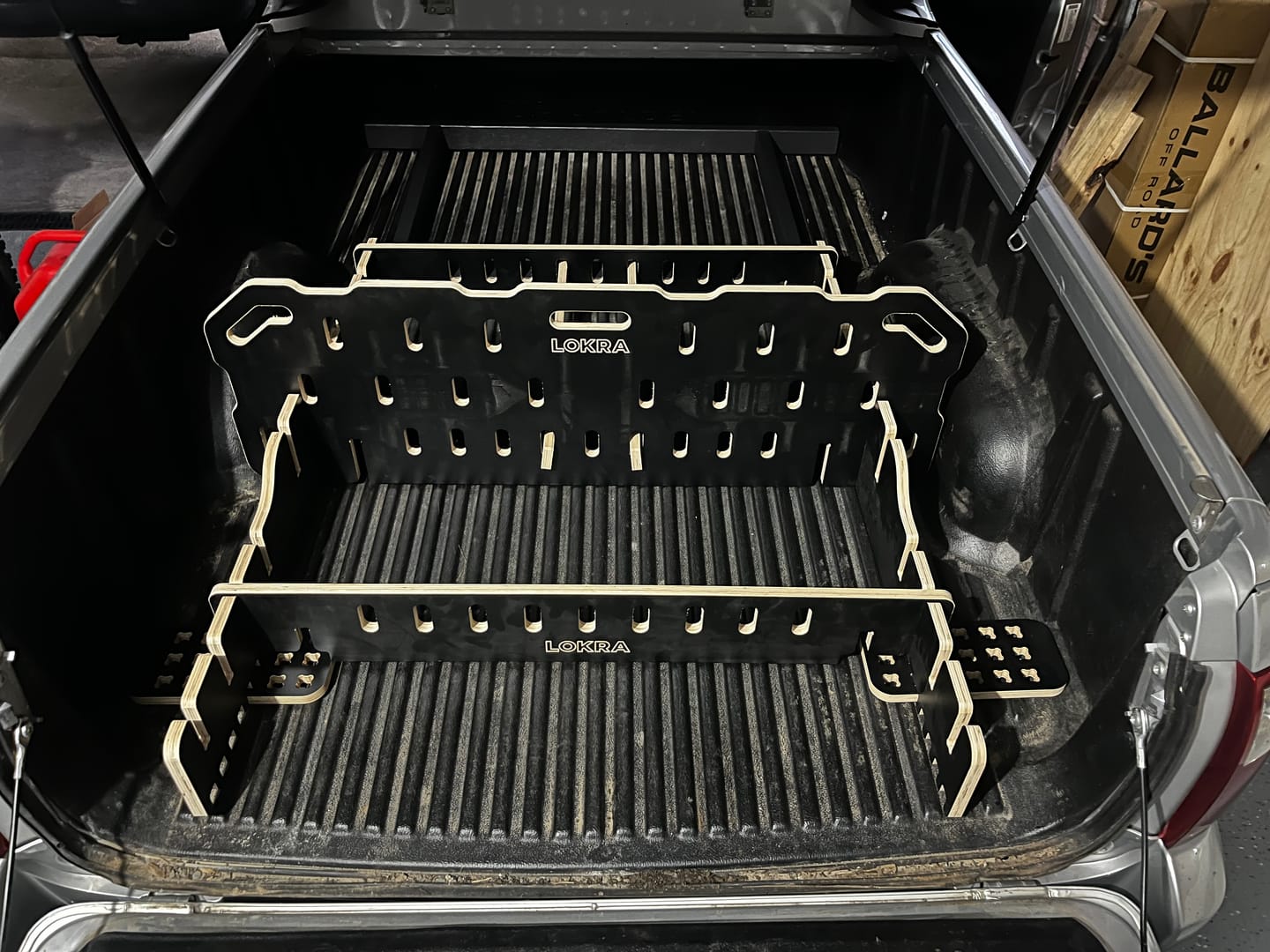 Customer photo review of Ute Tub Storage Divider | LOKRA