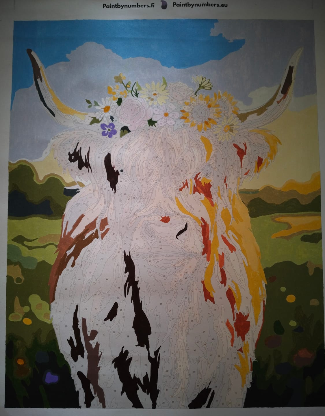 Customer photo review of Cow with Flowers 40x50cm - Paint By Numbers