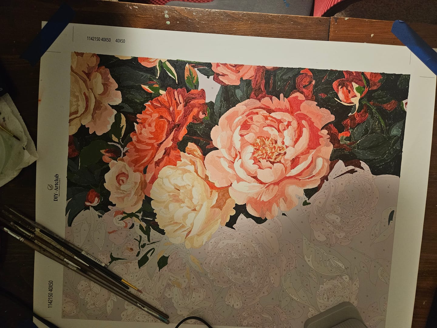 Customer photo review of Peonies | Paint by Number