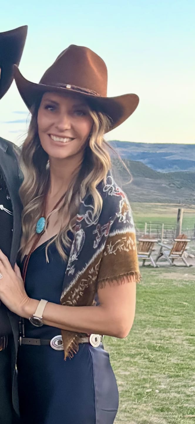 Customer photo review of The Havasu – Turquoise Matrix Bolo Tie with Brown Leather Cord