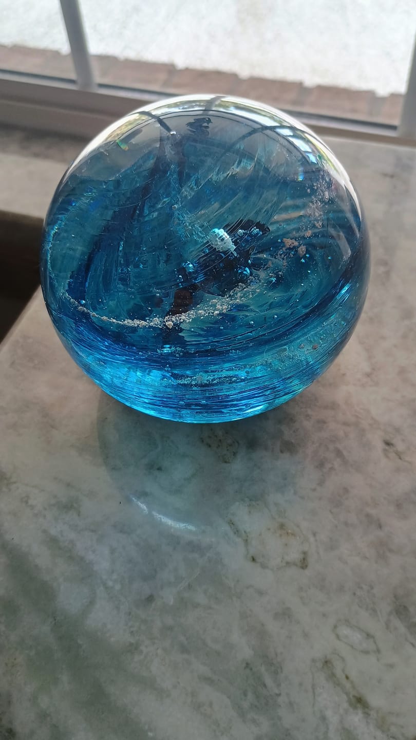 Customer photo review of Serenity Orb with Cremation Ashes