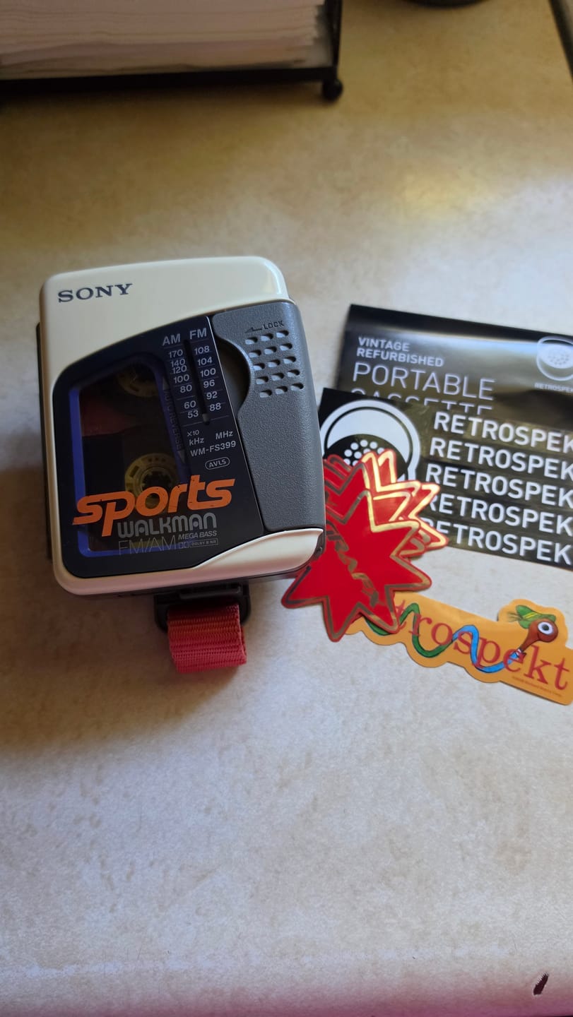 Customer photo review of Sony Sports Walkman WM-FS399 AM/FM White Portable Cassette Player