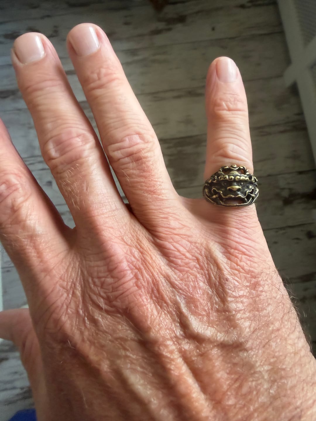 Customer photo review of Auspicious Power Tibetan Kirtimukha Guardian Ring