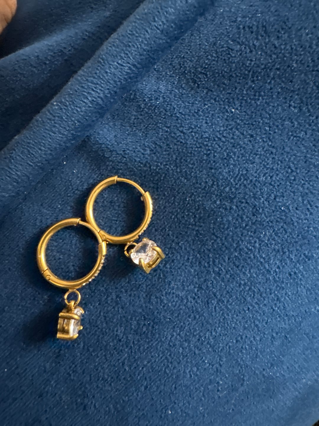 Customer photo review of Dainty Drop Earrings