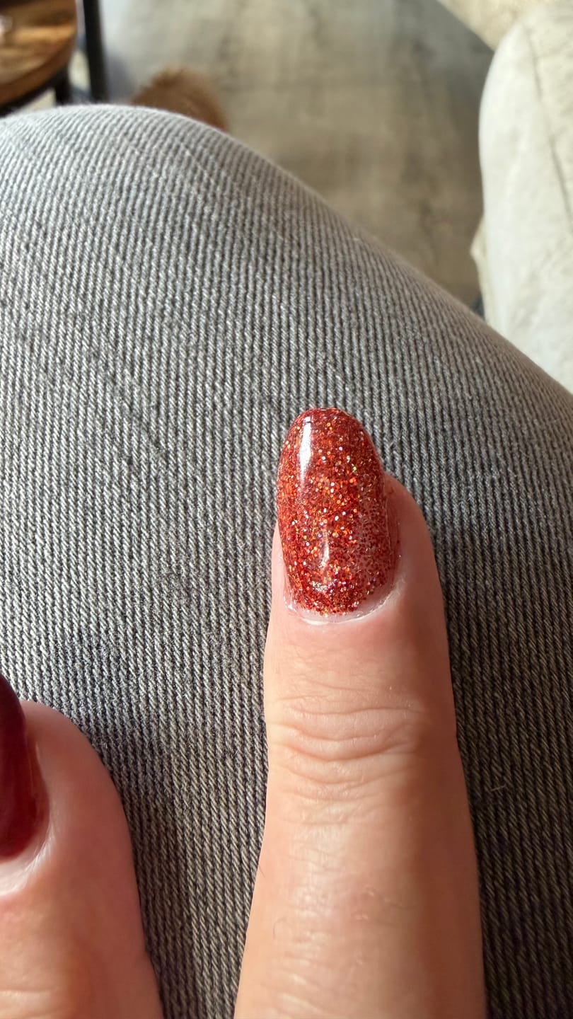 Customer photo review of Copper Sparkle Dipping Powder