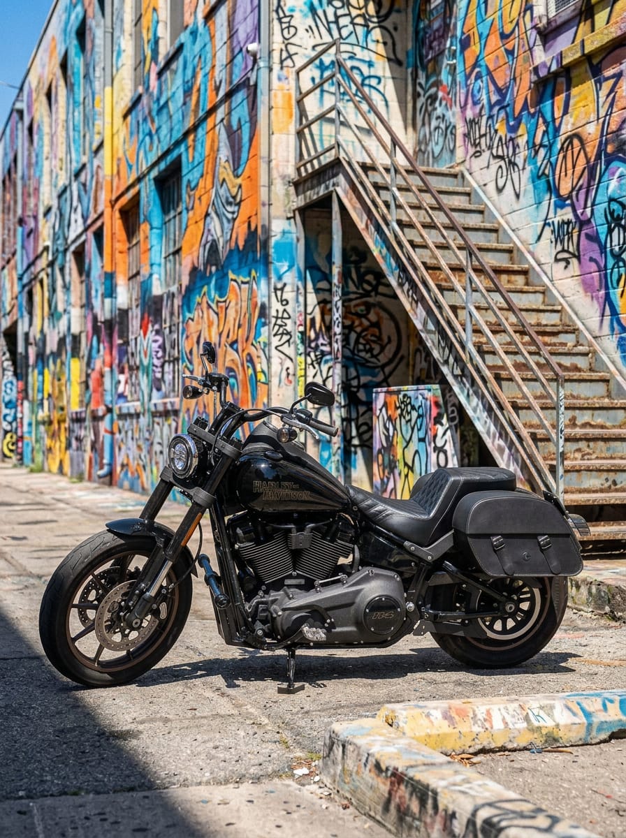 Customer photo review of 28L - Baelor Medium Quick Mount Motorcycle Saddlebags For Harley Softail Low Rider S FXLRS