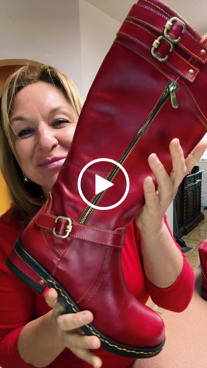 Customer video review of Scarlet Charm Buckle Boots