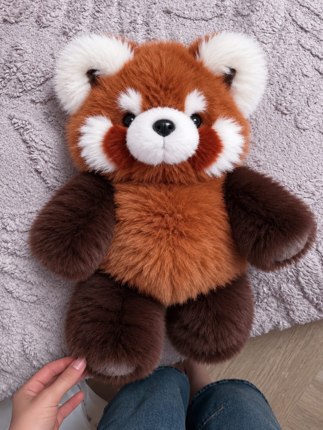 Customer photo review of Peluche panda roux qui court | Floomie®