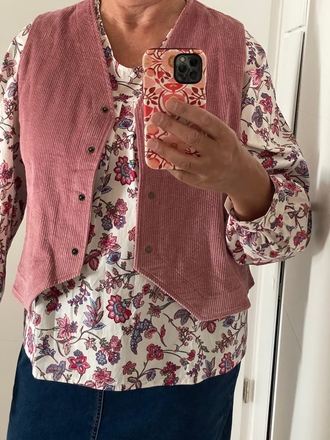 Customer photo review of Veston Jean - Velours côtelé rose boisé
