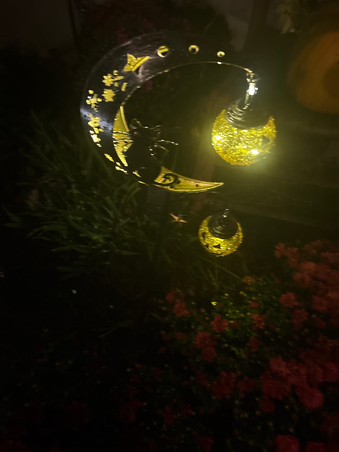 Customer photo review of Halloween Pumpkin Moon Garden Stake Light