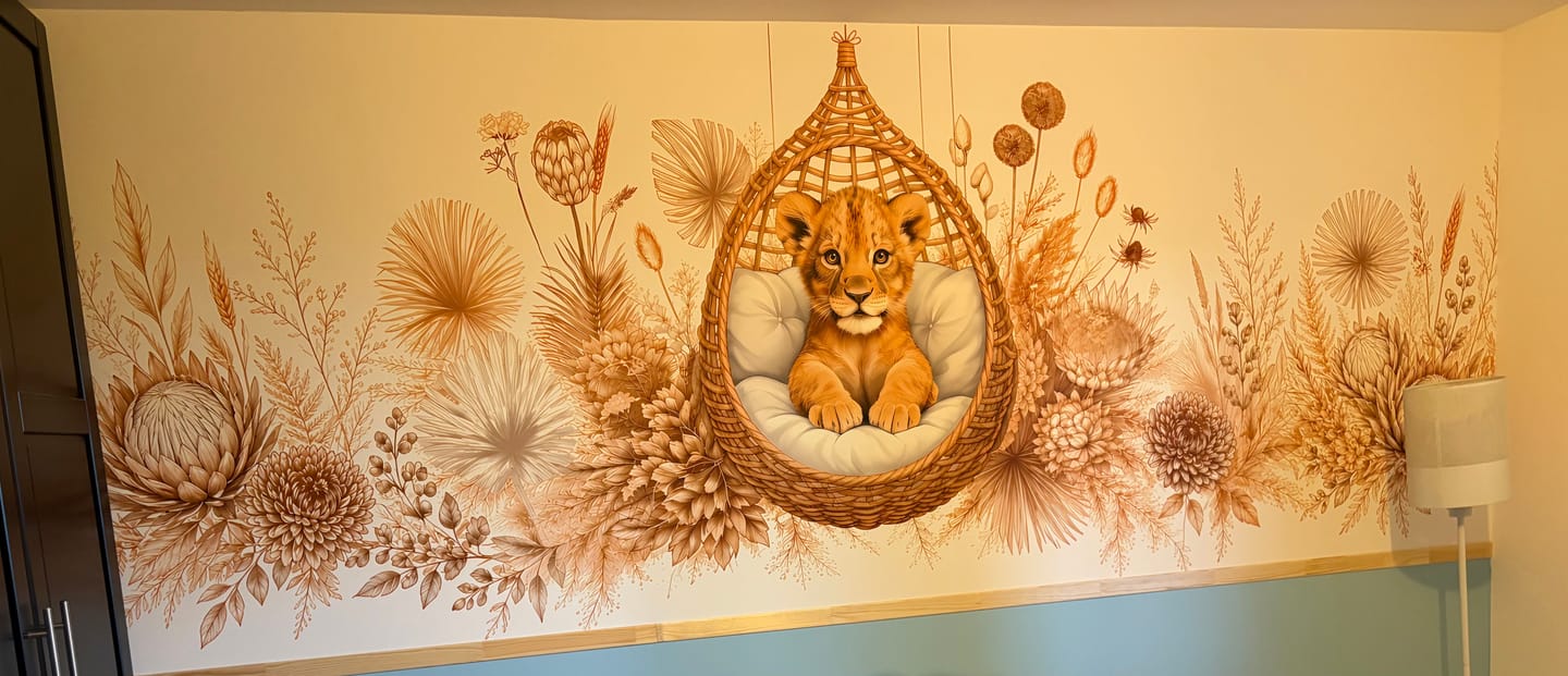 Customer photo review of Papier Peint Animaux   Lion Hamac Royal