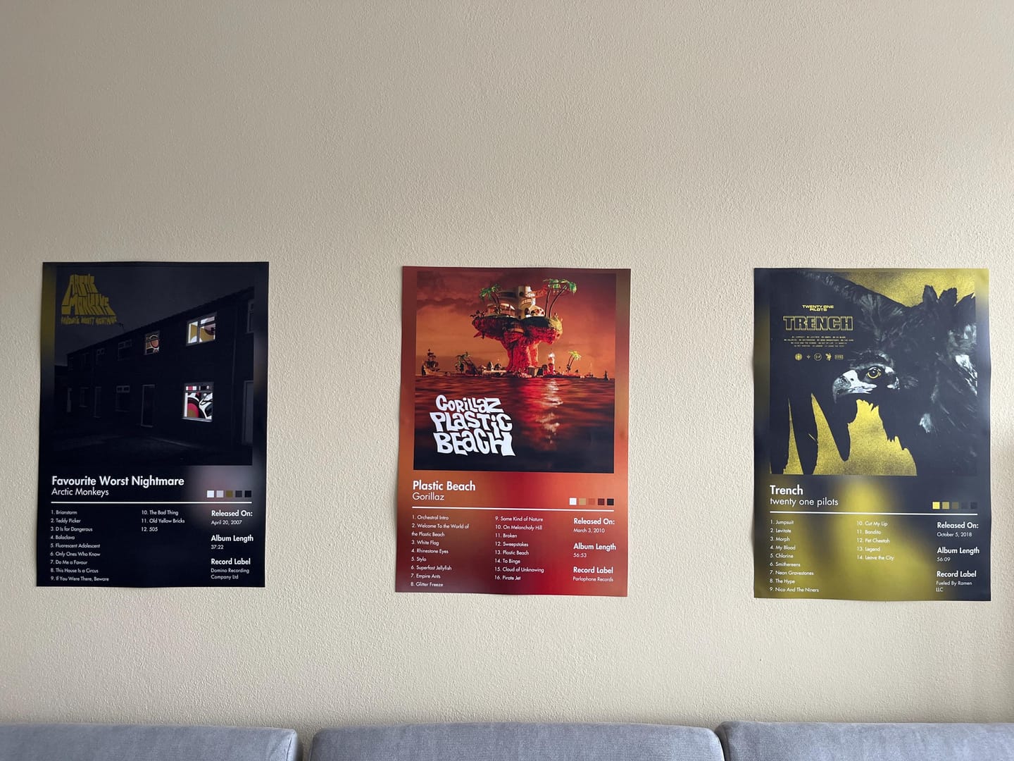 Customer photo review of Arctic Monkeys — Favourite Worst Nightmare Album Poster