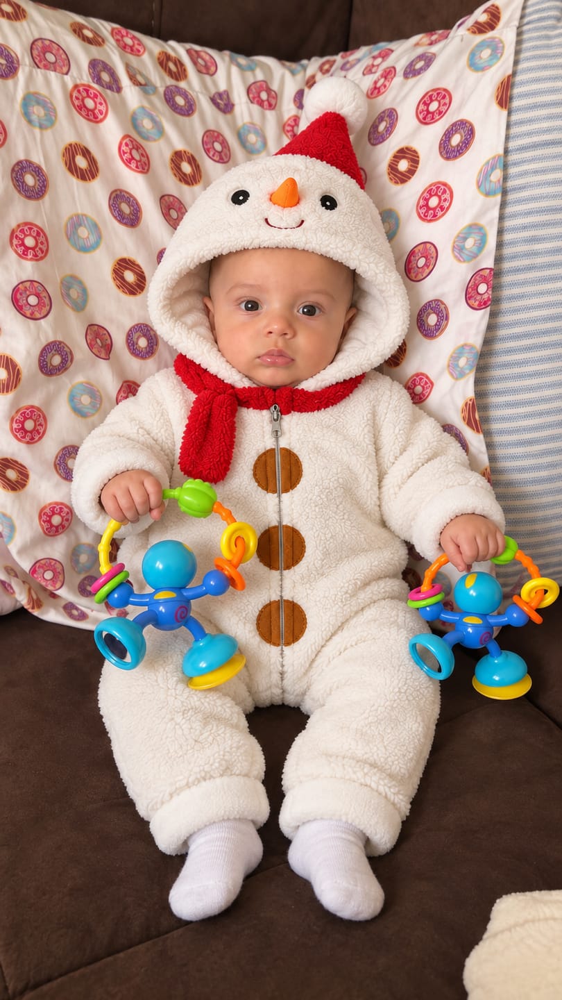 Customer photo review of Snowman Snuggle Suit