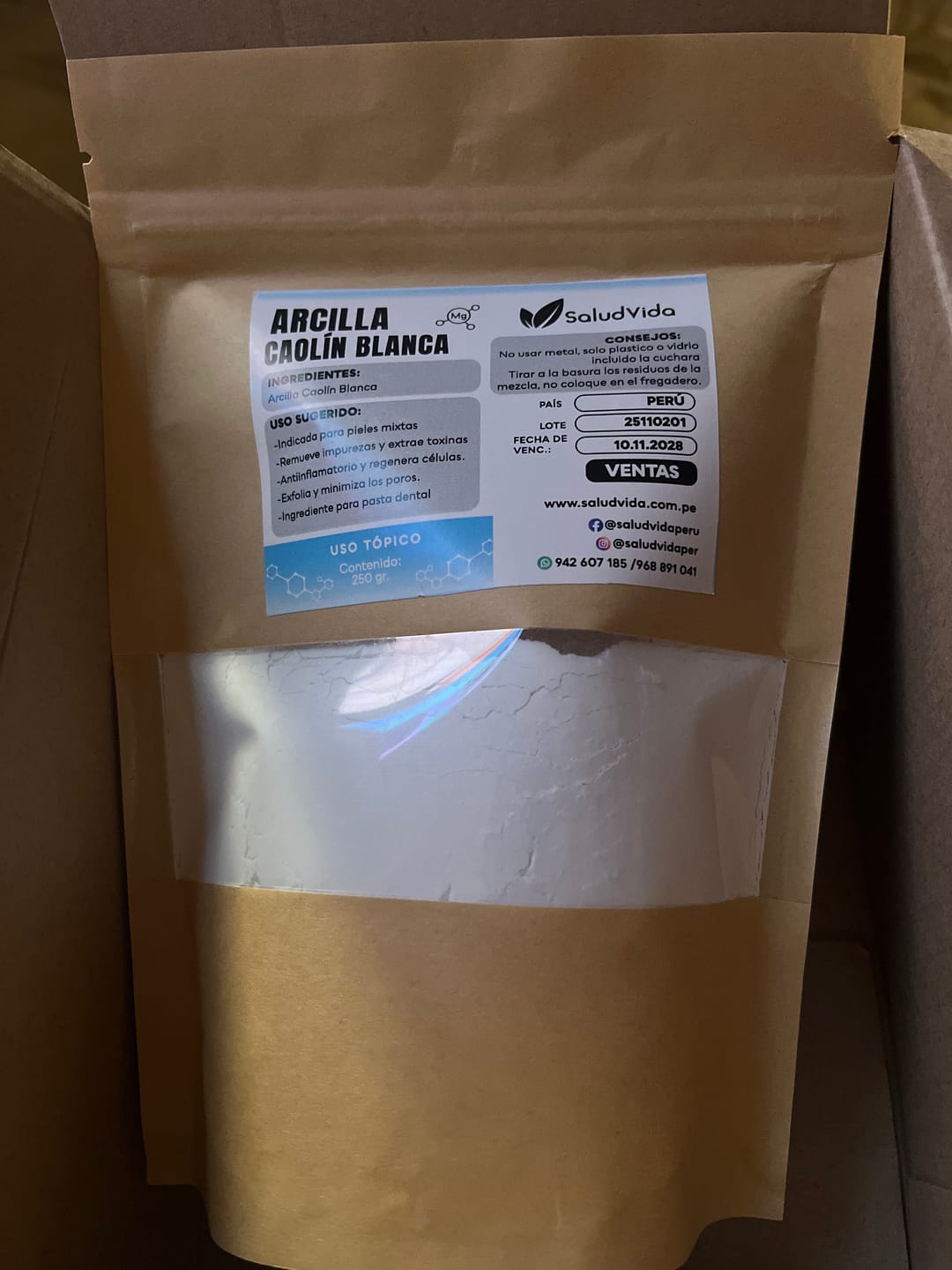 Customer photo review of Arcilla caolín blanca (pieles mixtas) | 250 g