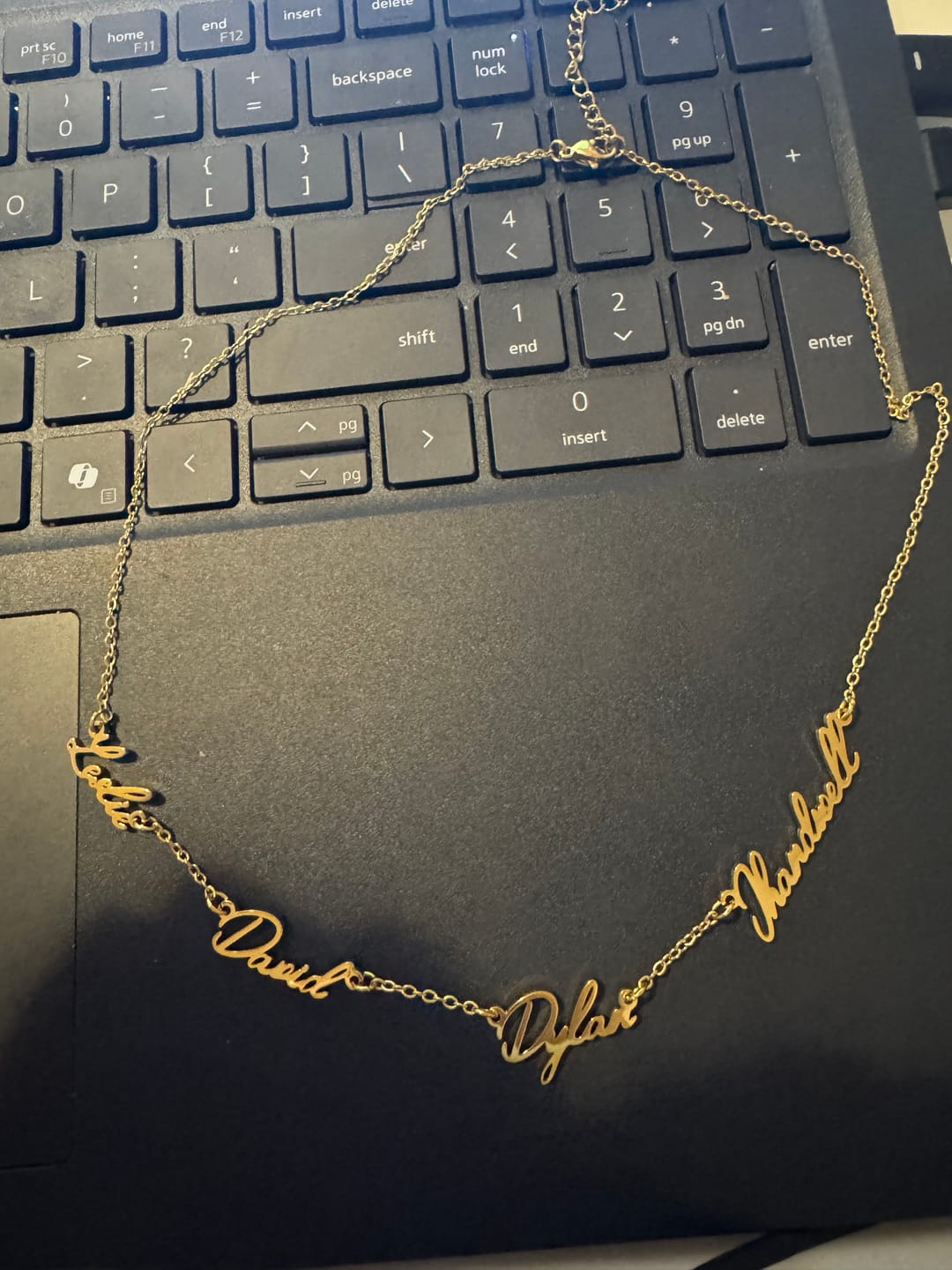 Customer photo review of Multi Name Necklace
