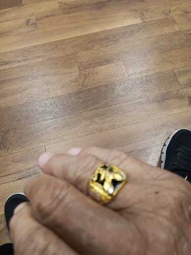 Customer photo review of Onyx Eagle - Black Hills Gold Mens Ring