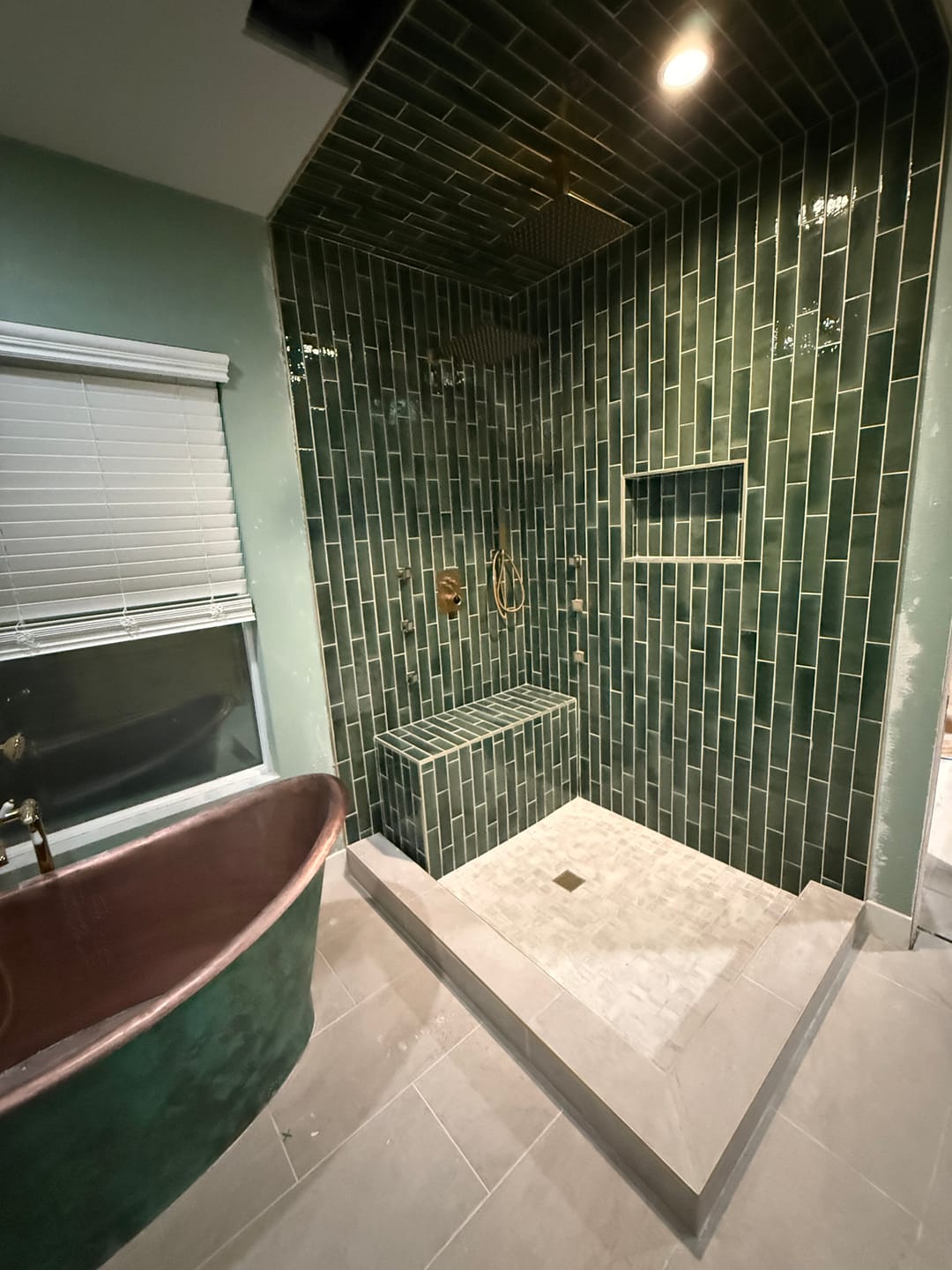 Customer photo review of Elite Single-Slipper Rustic Green Copper Freestanding Bathtub C-DS15 for Nakeya-50% deposit