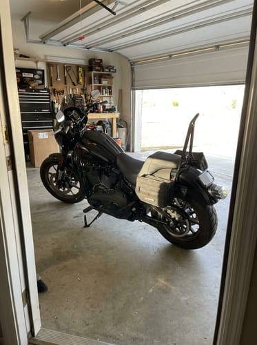 Customer photo review of 10L - Patriot Small Throw Over Saddlebags for Harley Softail Low Rider S FXLRS