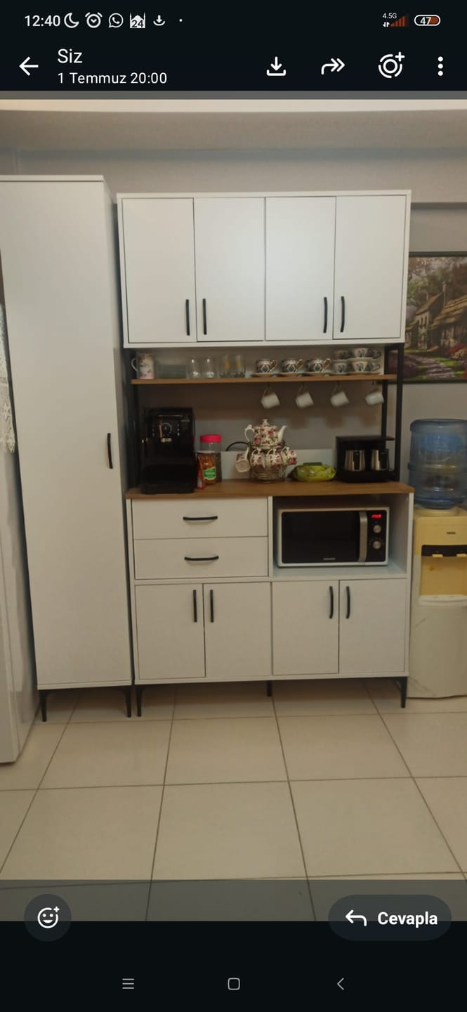 Customer photo review of Rani JE260 Çok Amaçlı Dolap 9 Kapaklı Çekmeceli Raflı Kiler Mutfak Dolabı Beyaz - Sepet Ceviz