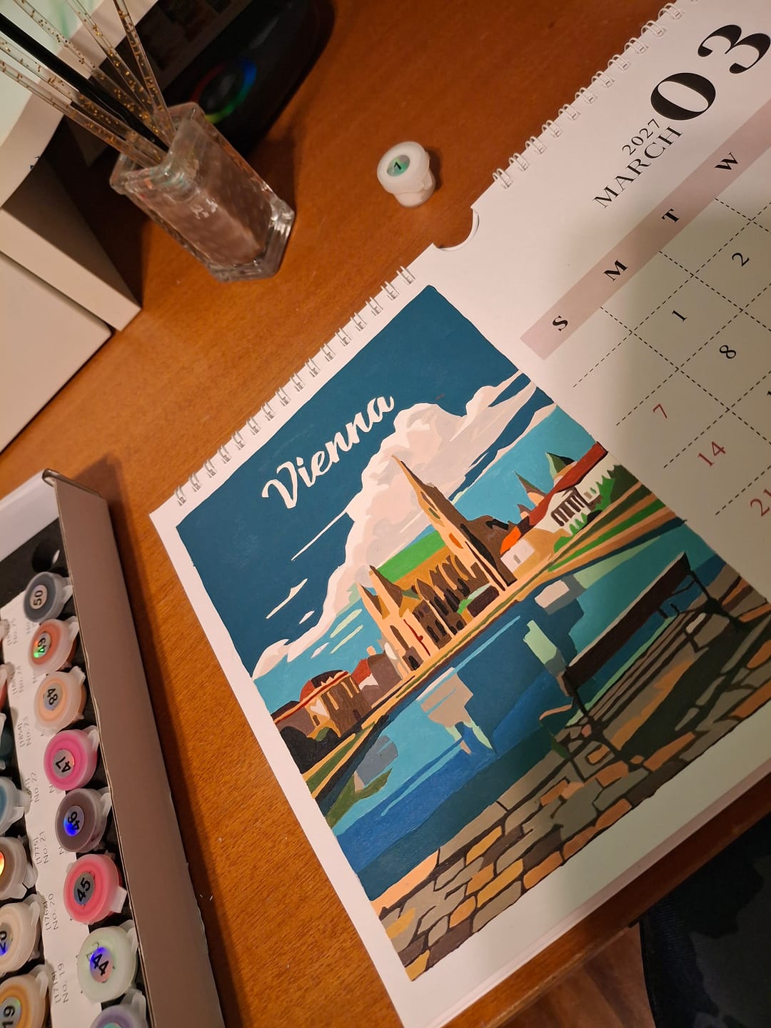 Customer photo review of Paint by Numbers Calendar 2027 | Famous Landmarks Edition
