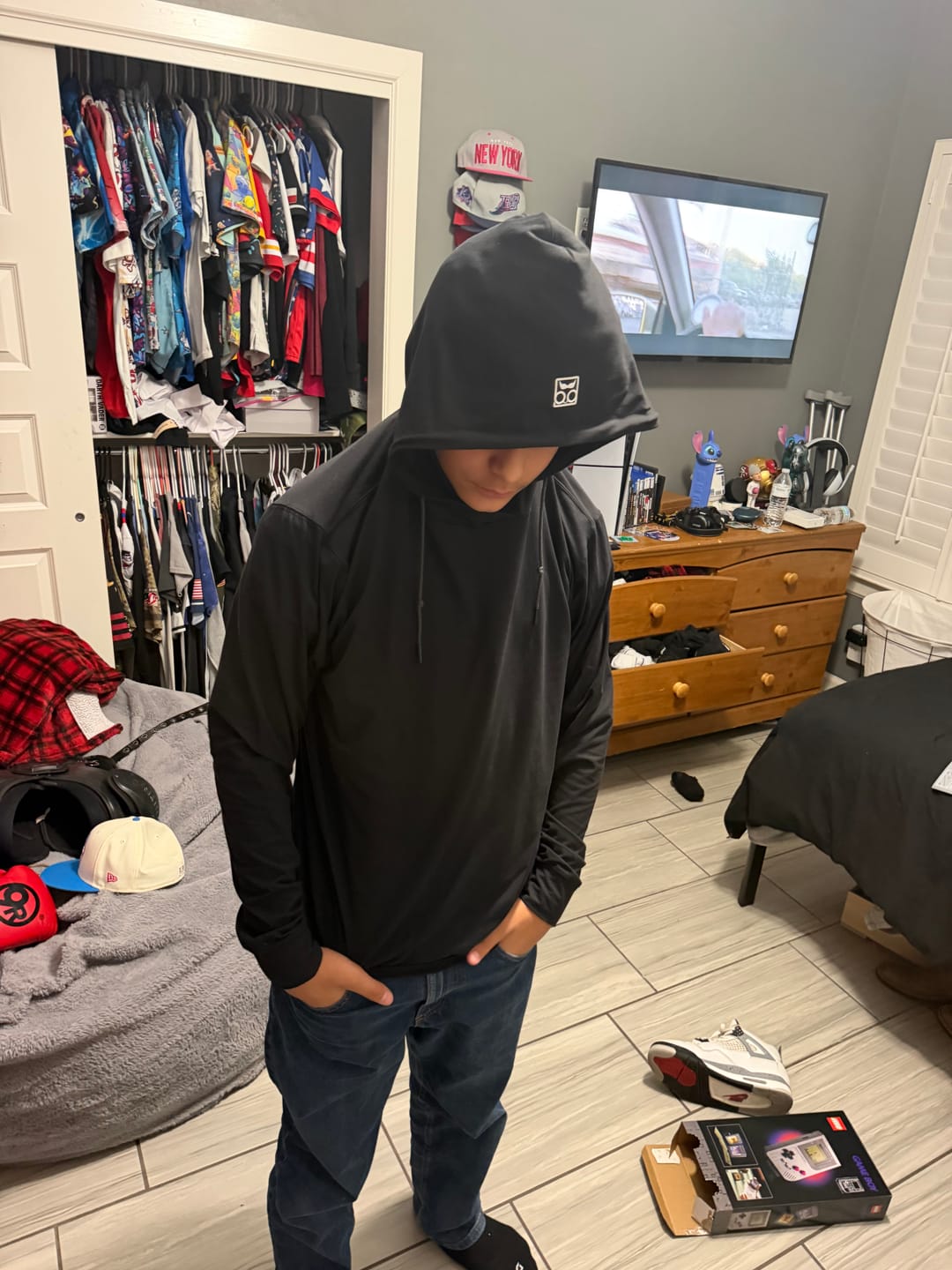 Customer photo review of Galaxy Black – Performance Hoodie