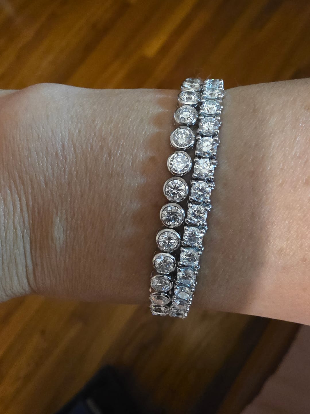 Customer photo review of Lab Grown Diamond Bezel Tennis Bracelet