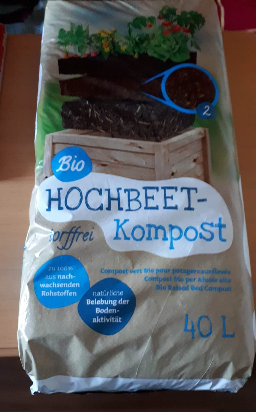 Customer photo review of 40 L Floragard Uni Bio Hochbeet Kompost, Komposterde, Gartenkompost