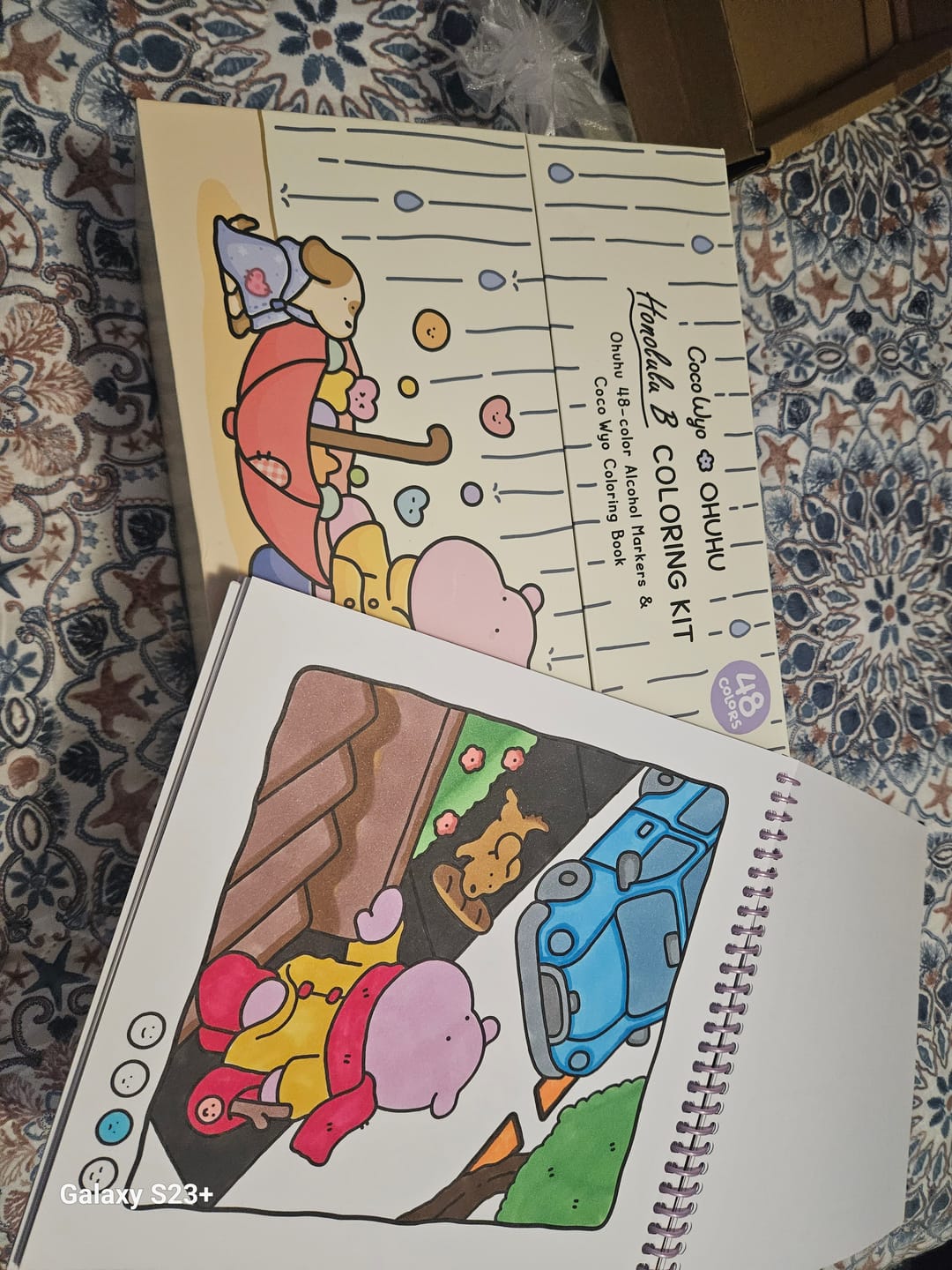Customer photo review of Ohuhu x Coco Wyo Cozy Mood Coloring Kit, Honolulu B 48 Colors Alcohol Markers with Brush & Fine Dual Tips, Coloring Book with Mood Tracker Pages