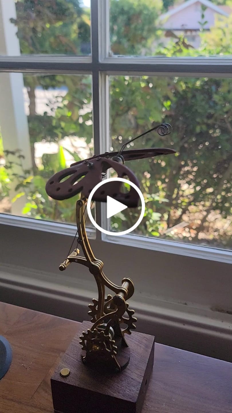 Customer video review of MarinerPoet Handcrafted Wooden Butterfly Automaton — Fluttering Kinetic Sculptur