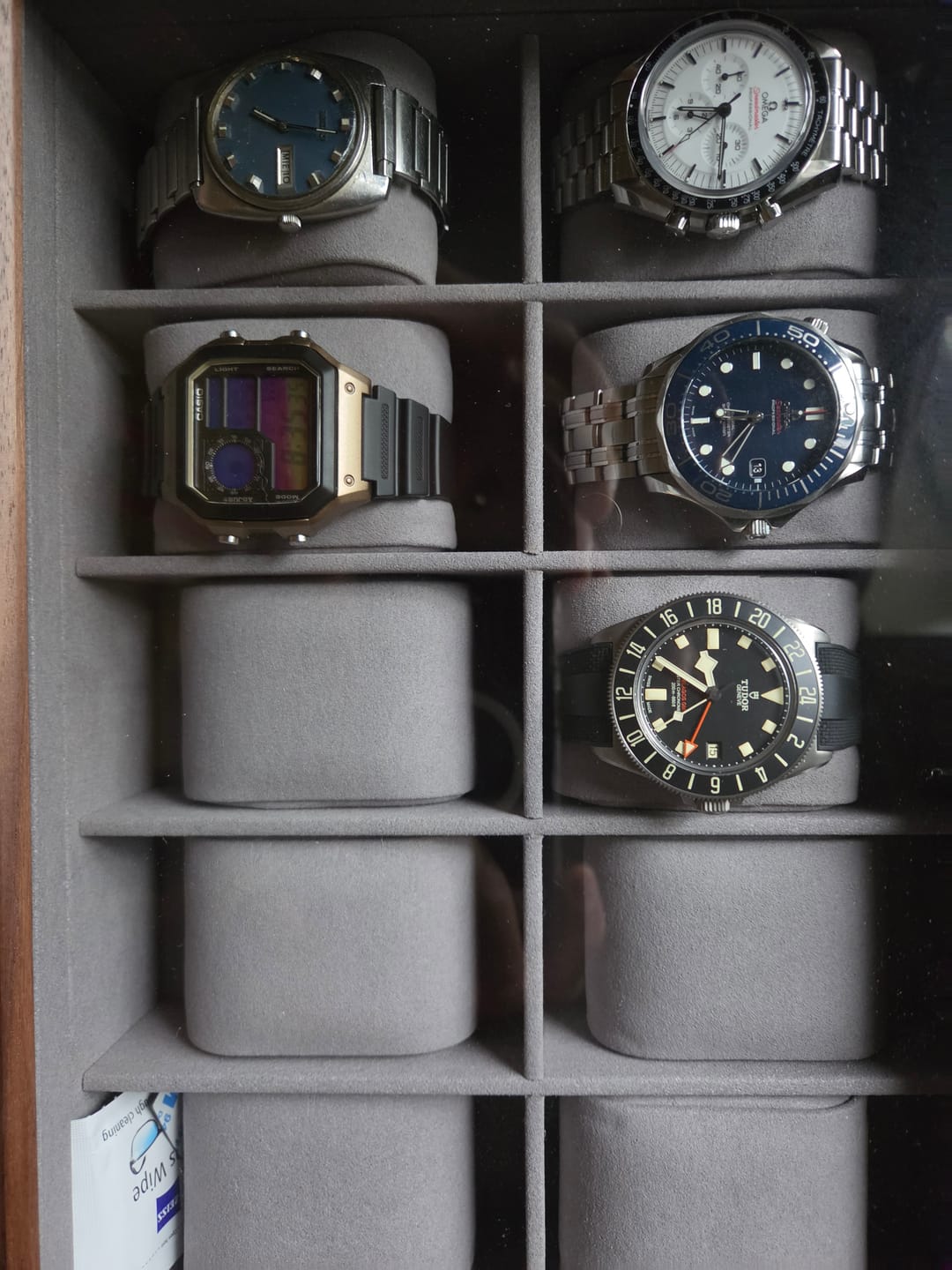 Customer photo review of Legacy Walnut Watch Collection Box With Glass Top