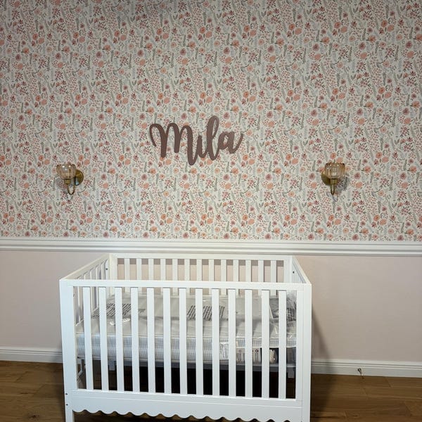 Customer photo review of Personalized Wooden Name Sign with LIVE PREVIEW (14 font options)