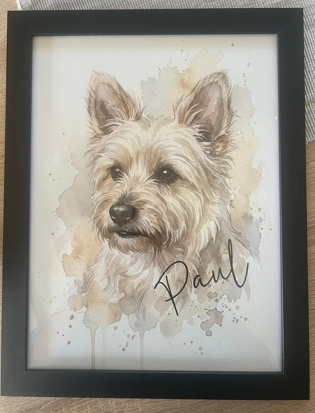 Customer photo review of Personalisiertes Hundeportrait Poster im Aquarell-Stil