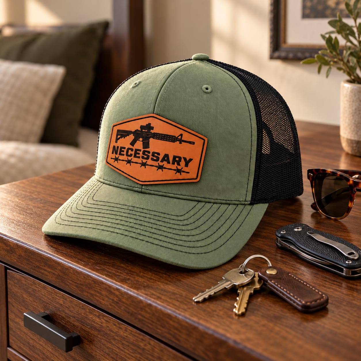 Customer photo review of Premium Custom Leather Patch Hats (Wholesale)