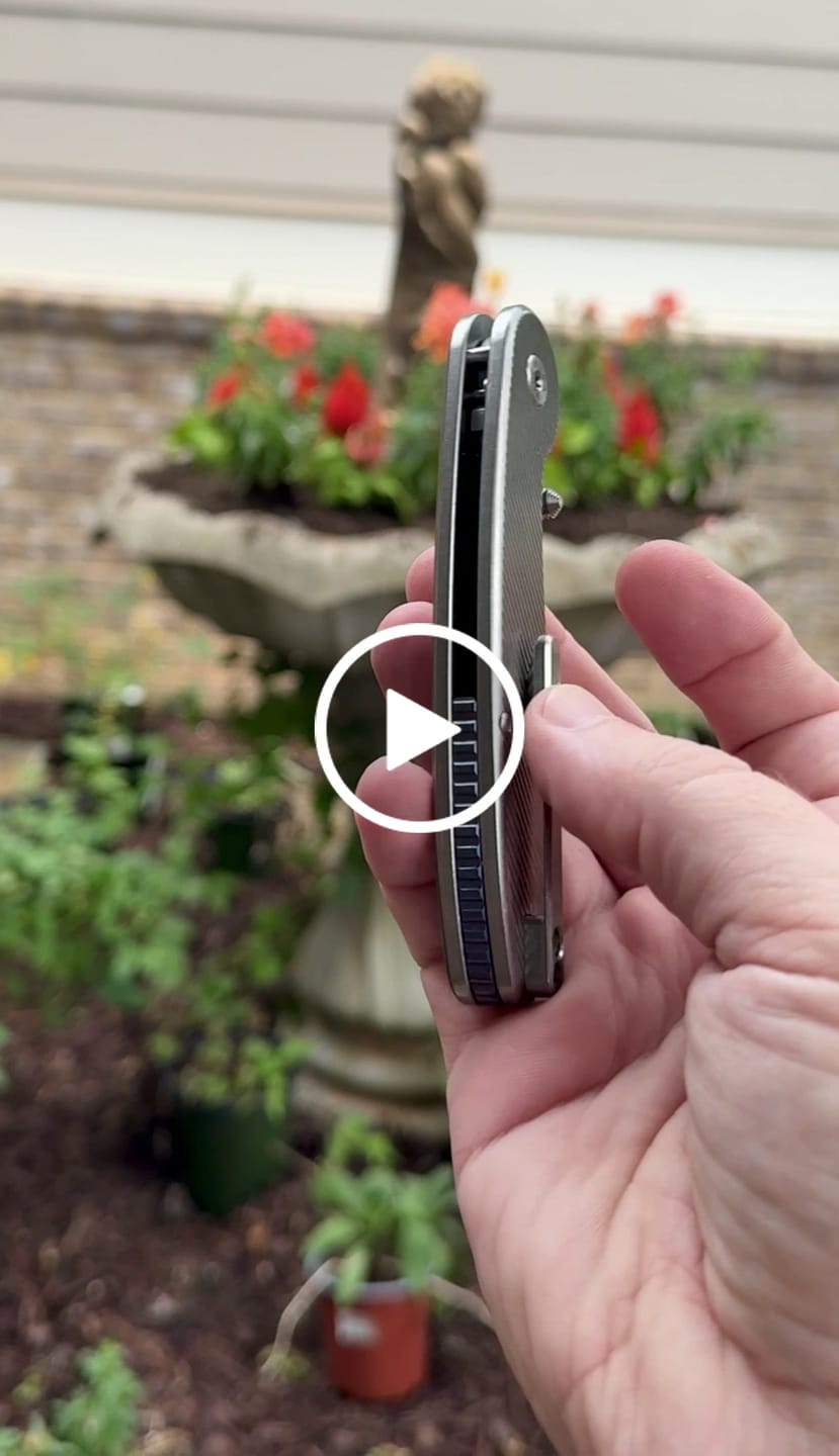 Customer video review of ABW Model 1 Folding Knife - Titanium, 3.25" MagnaCut, Button Lock - Made in USA (ABW-M1-TI-BUTTON)