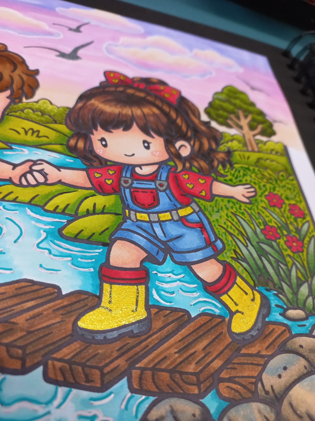 Customer photo review of Ohuhu Acrylic Metallic Glitter Markers, 24 Colors - 0.7mm & 3mm Tip Paint Pens
