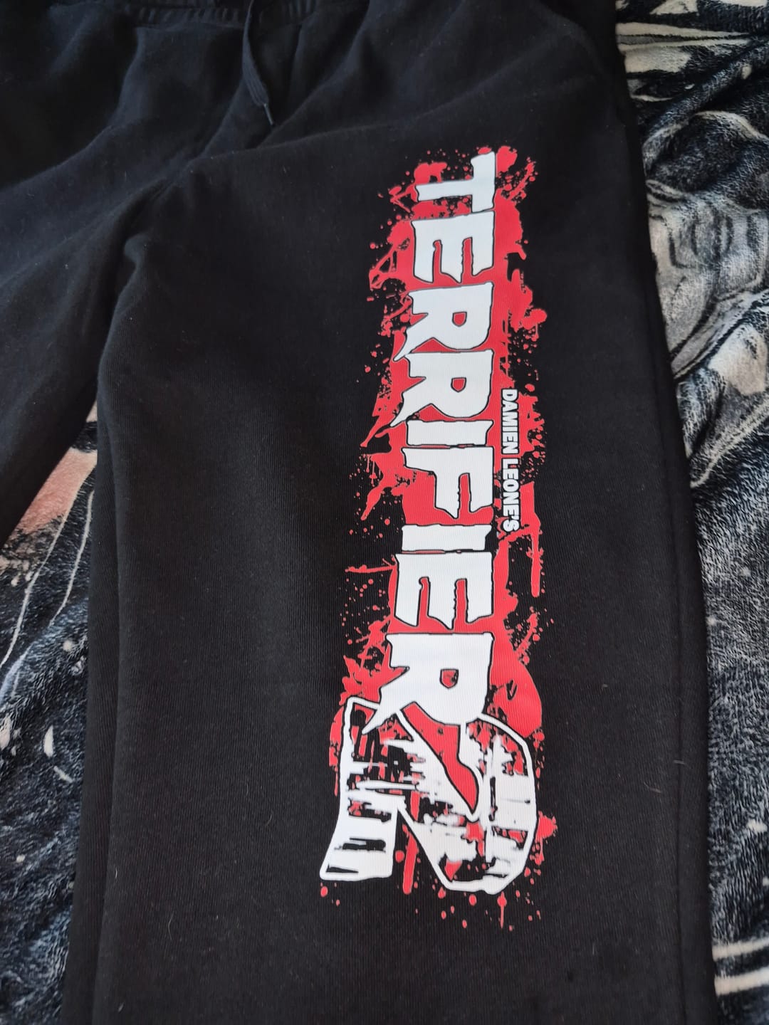 Customer photo review of Terrifier 2 Bloody Good Joggers Fleece Pants