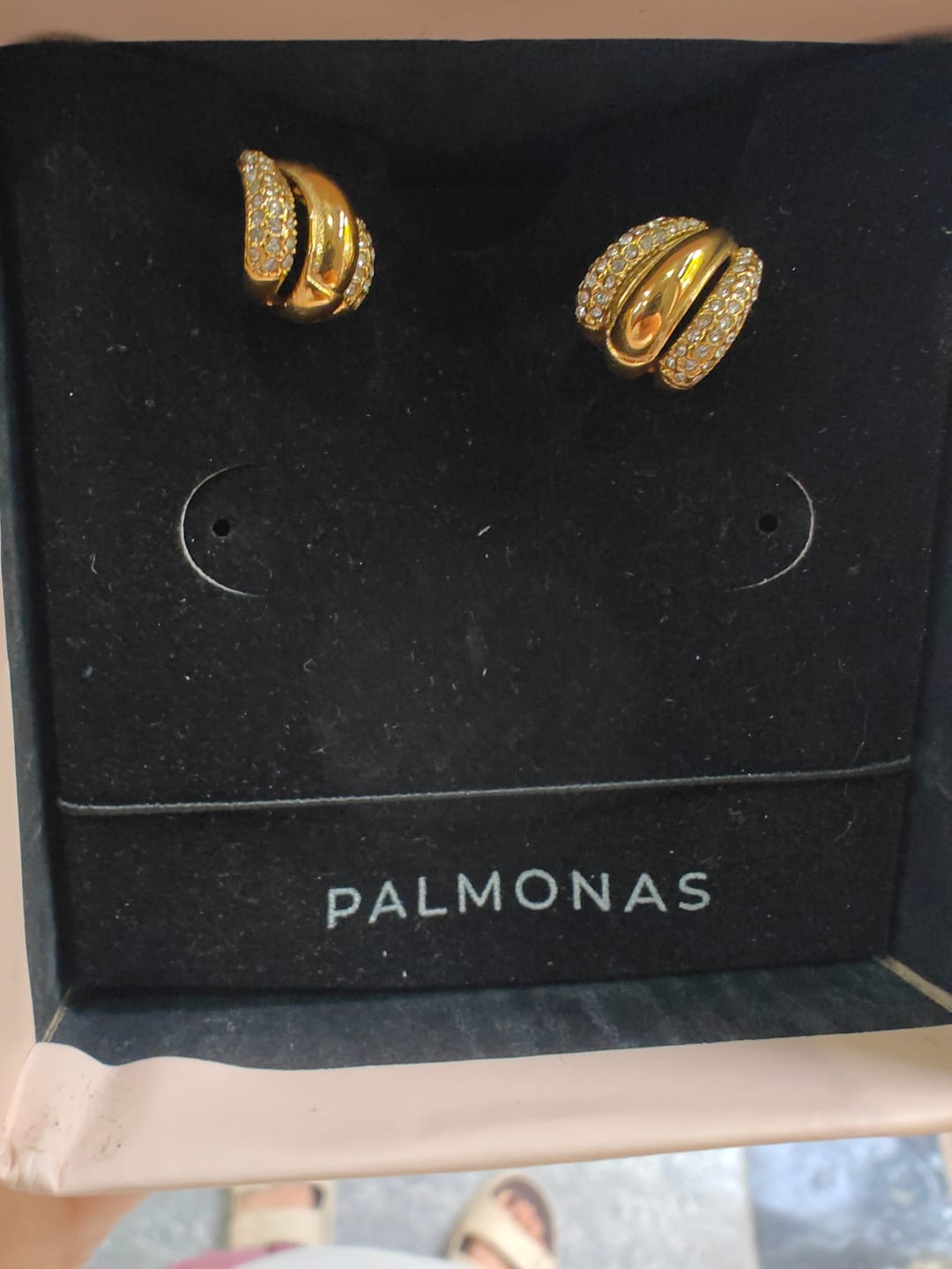 Customer photo review of Radiant Gold & Crystal Luxe Earrings