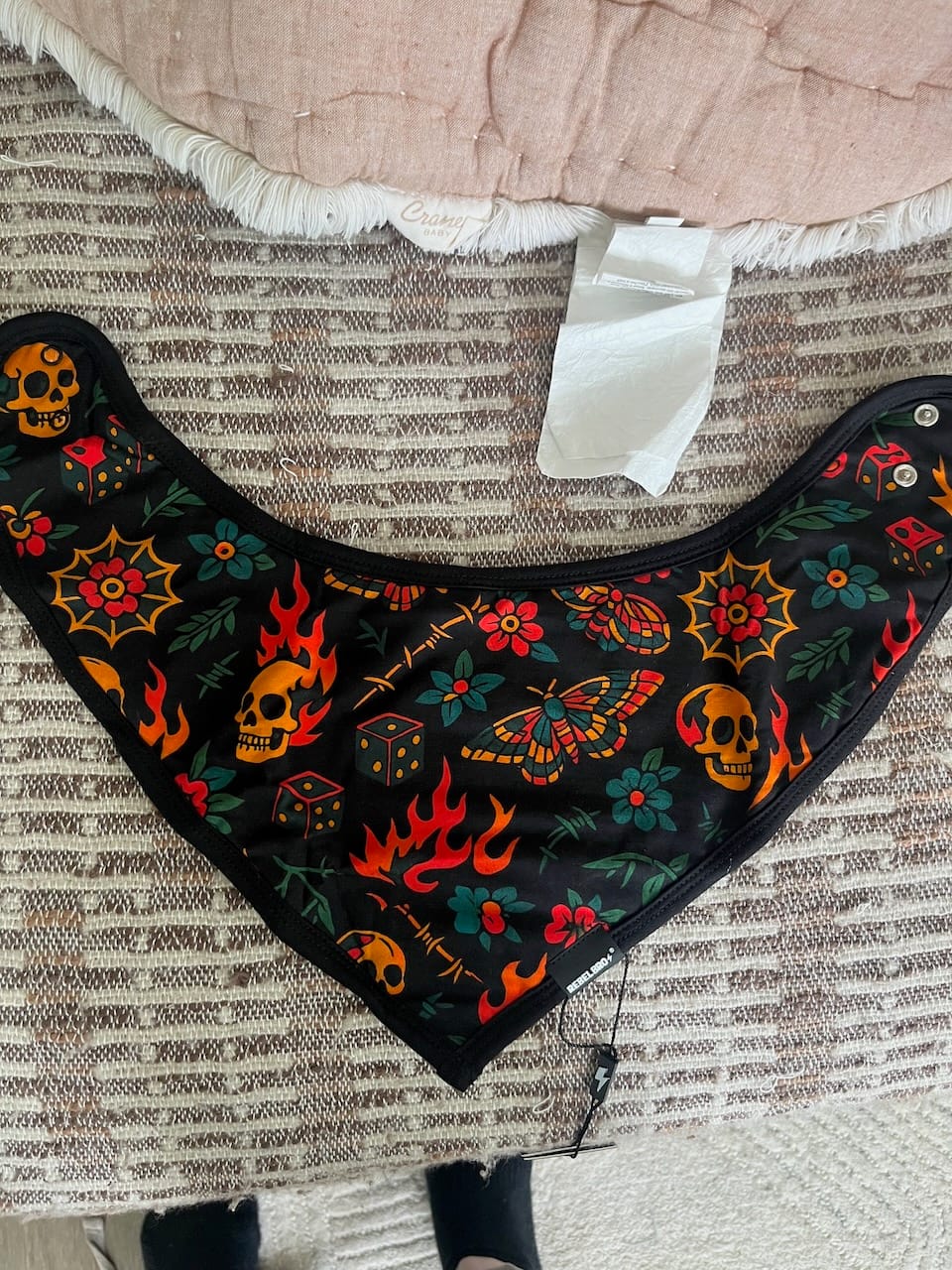 Customer photo review of Bamboo Bandana Bib in Inkworks