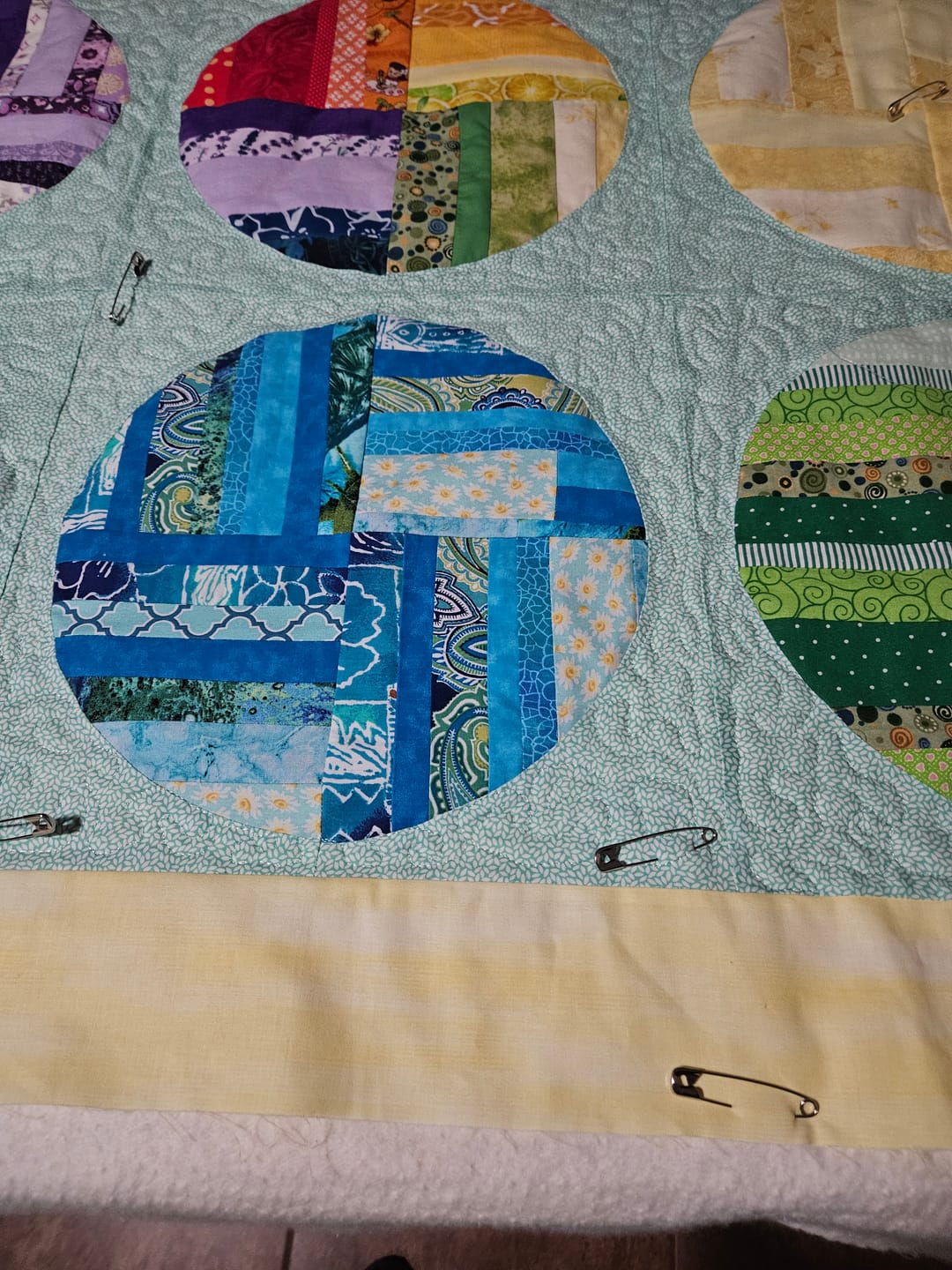 Customer photo review of Marcus Fabrics - AQUA RICE - 43/45" Wide - 100% COTTON - AUNT GRACE GOES SCRAPPY