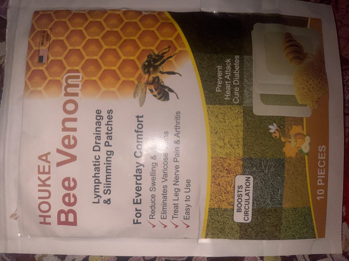 Customer photo review of Bee Venom Lymphatic Drainage Foot Patches 10 patches