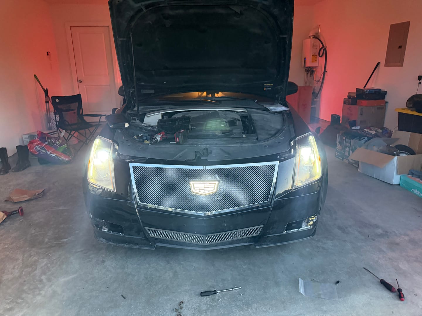 Customer photo review of Cadillac Emblem Light Up Front Grille LED Luxury Metallic Dynamic Crystal Illuminated Logo