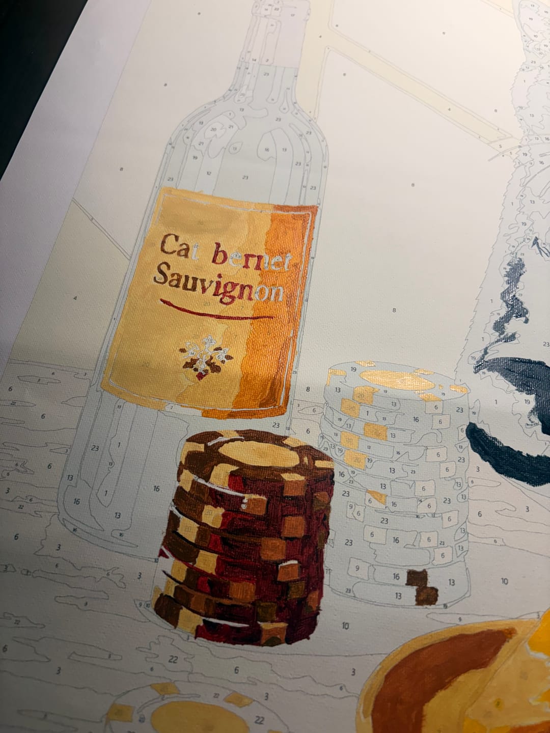 Customer photo review of The Gambler Cat | Paint by Number