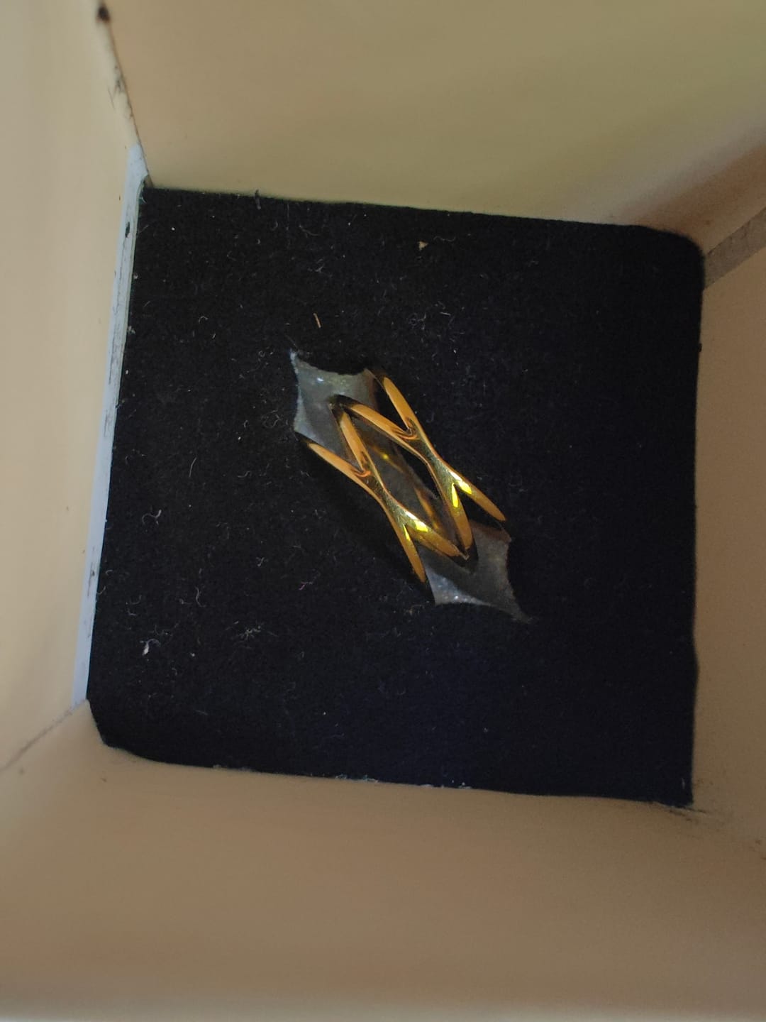 Customer photo review of Twist Cross Cage Ring