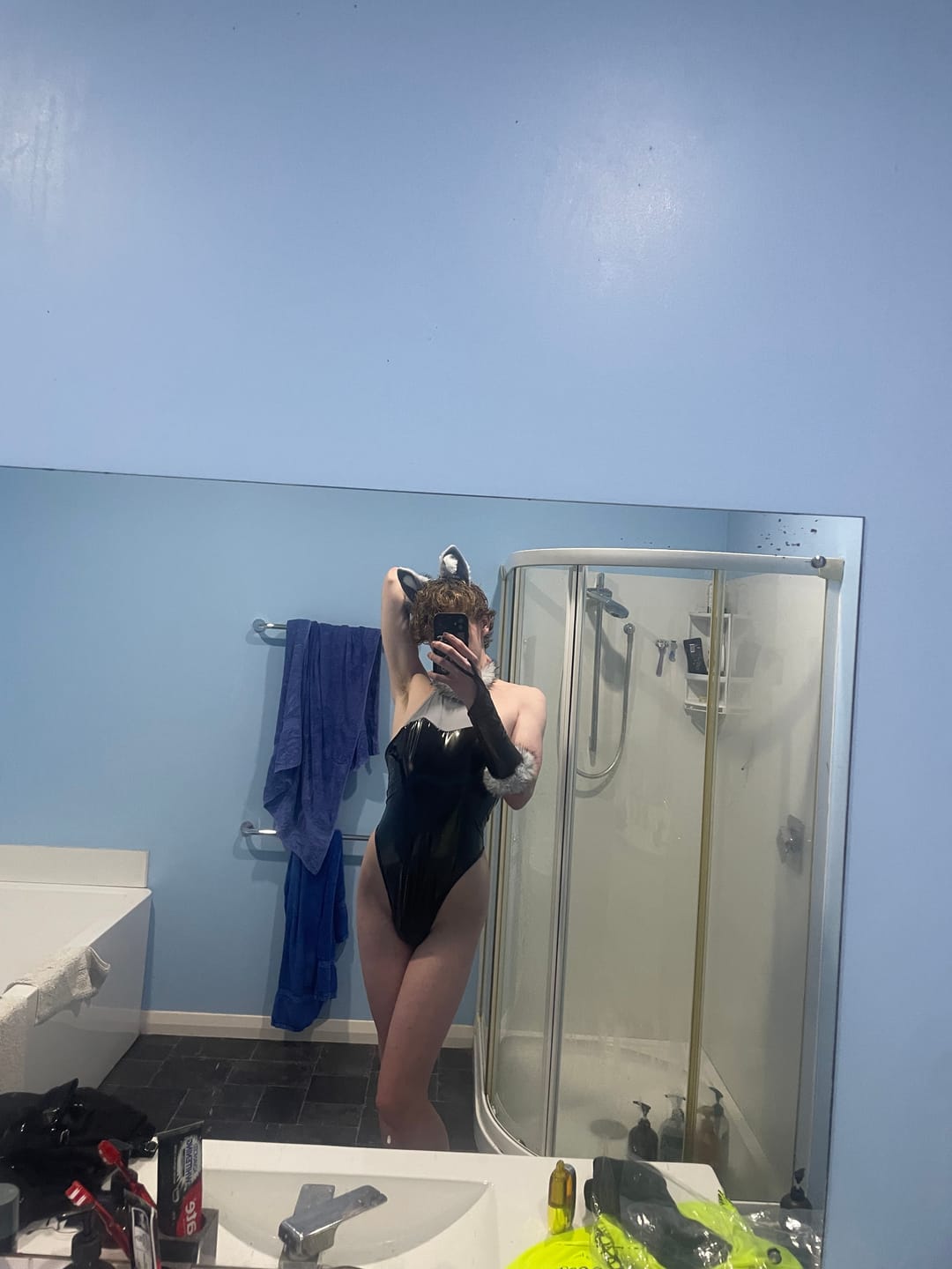 Customer photo review of Velombrance Fluffy Wolf Bodysuit (8-Piece Set） AS65