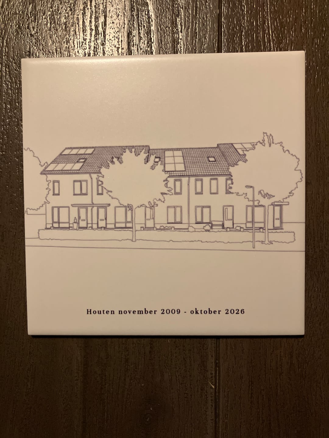 Customer photo review of Gepersonaliseerd tegeltje - Huis als lijntekening