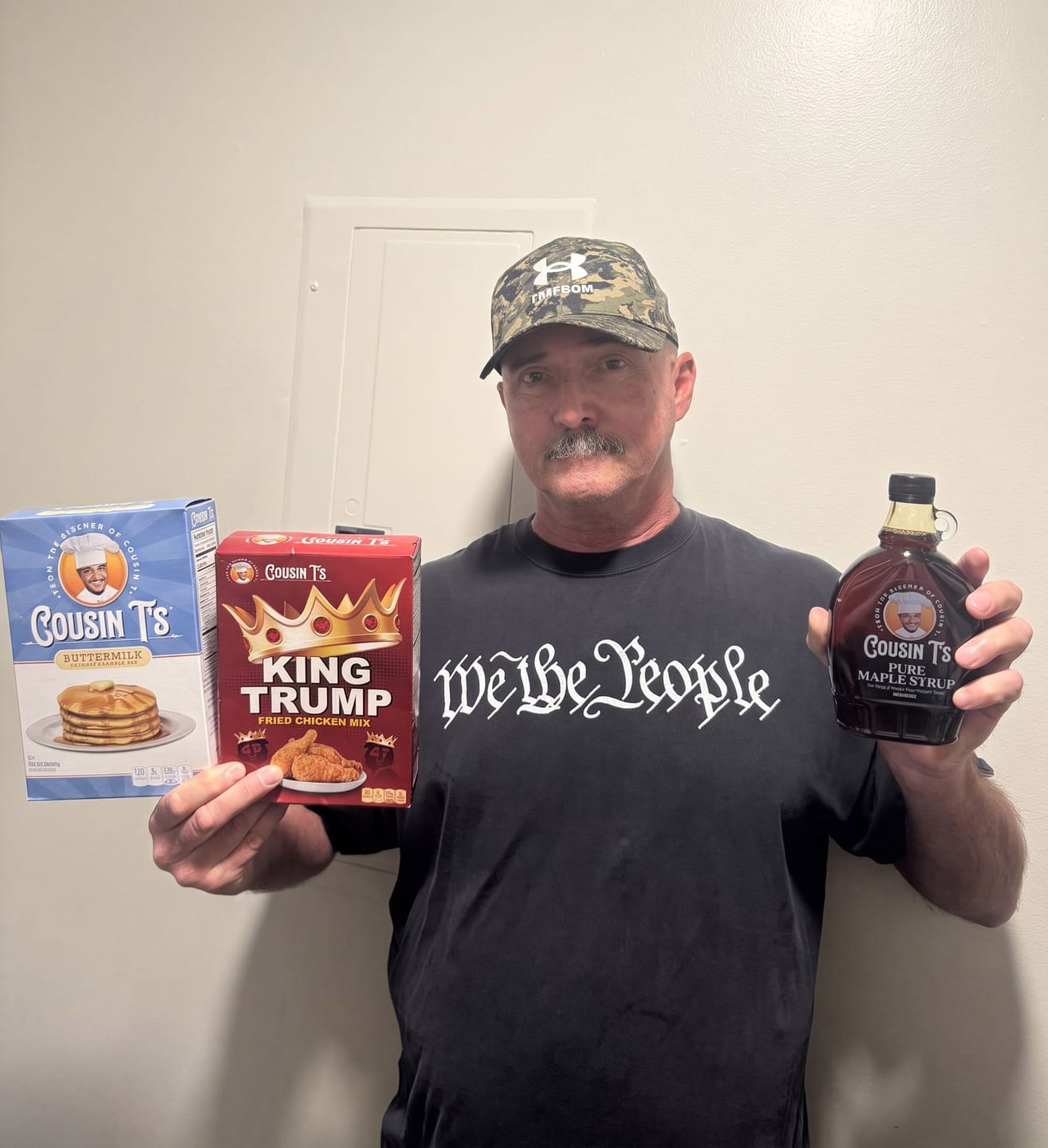 Customer photo review of Cousin T's Gourmet King Trump Fried Chicken Mix (Single Box)